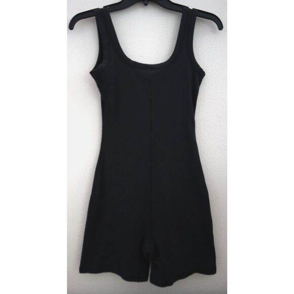 SKIMS AP-BSS-1490 Women's Sz S Soot/Black Cotton Rib One-Piece Bodysuit - Picture 2 of 8